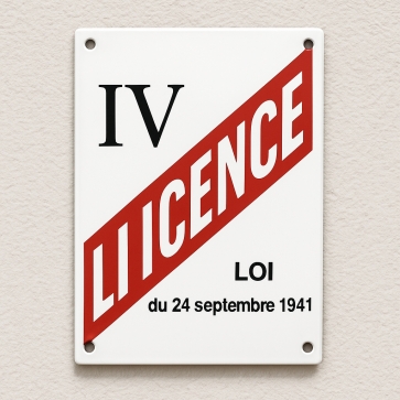 Plaque émaillée Licence IV à personnaliser | Plaque Personnalisée