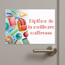 Plaque Diplôme Maîtresse personnalisable | Plaque Personnalisée
