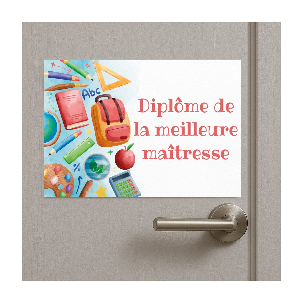 Plaque Diplôme Maîtresse personnalisable | Plaque Personnalisée