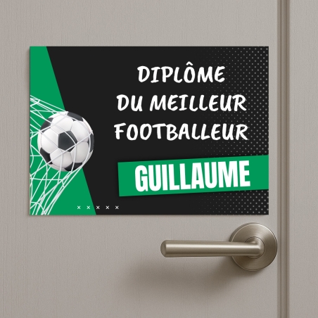 Plaque Diplôme Football personnalisable | Plaque Personnalisée