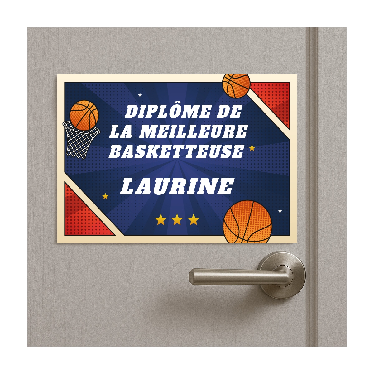 Plaque Diplôme Basket personnalisable | Plaque Personnalisée