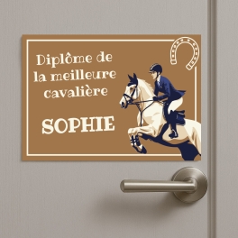 Plaque Diplôme Equitation personnalisable | Plaque Personnalisée