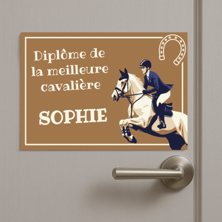 Plaque Diplôme Equitation personnalisable | Plaque Personnalisée