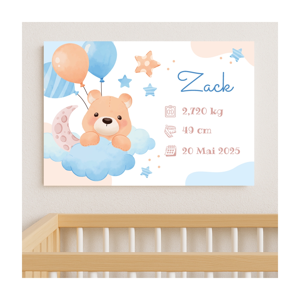 Plaque de Naissance pour bébé | Plaque Personnalisée