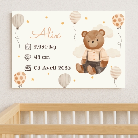 Plaque de Naissance pour bébé à personnaliser| Plaque Personnalisée