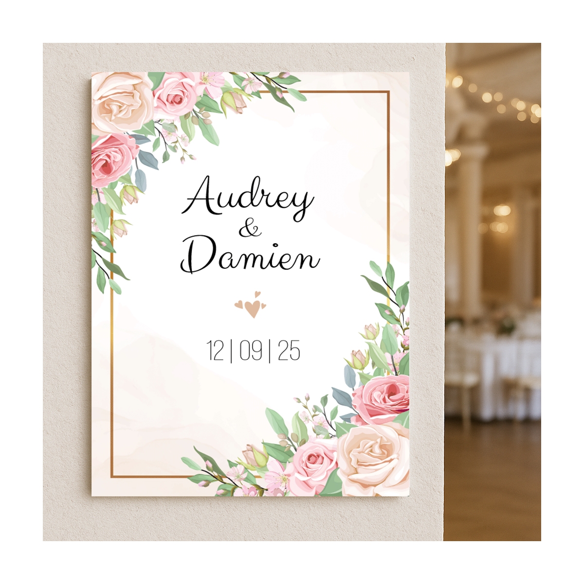 Plaque Mariage fleurs