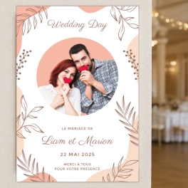 Plaque mariage couleur pastel