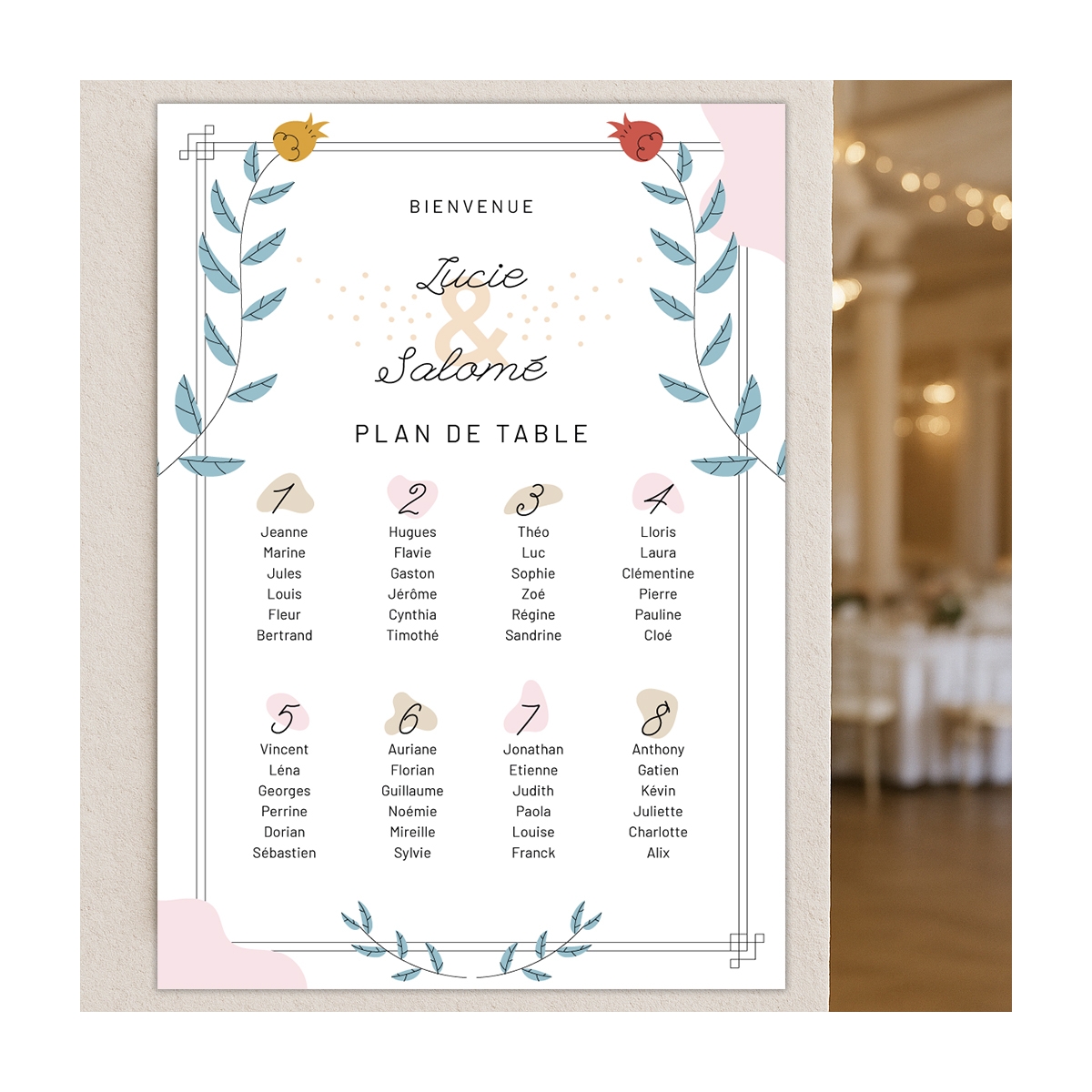 Plaque plan de table mariage | Plaque Personnalisée
