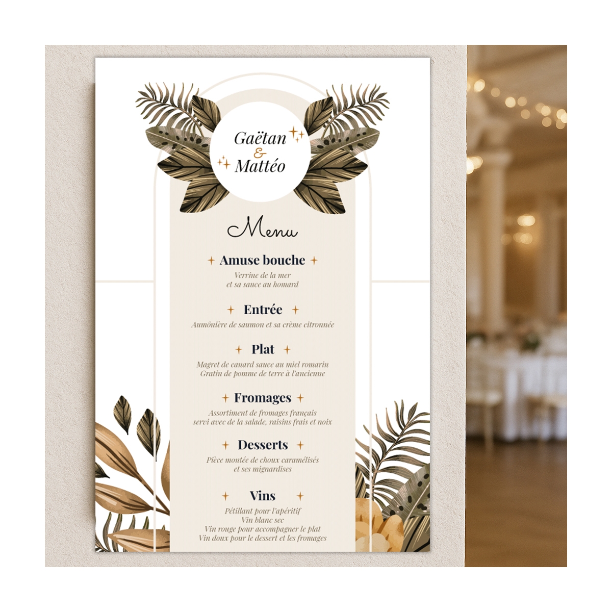 Plaque plan de table mariage à personnaliser | Plaque Personnalisée