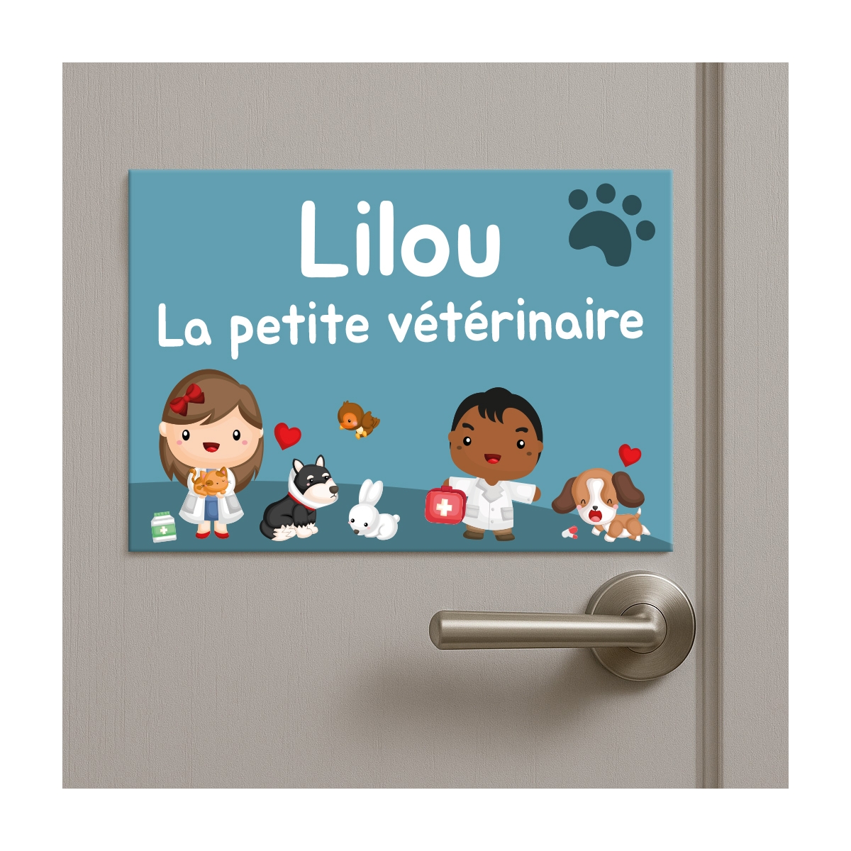Plaque de porte enfant vétérinaire | Plaque Personnalisée