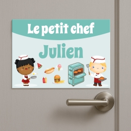 Plaque de porte enfant cuisinier | Plaque Personnalisée