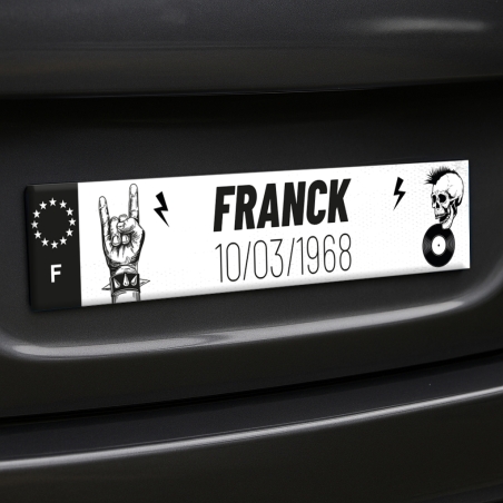 Plaque Immatriculation Plexi Rock