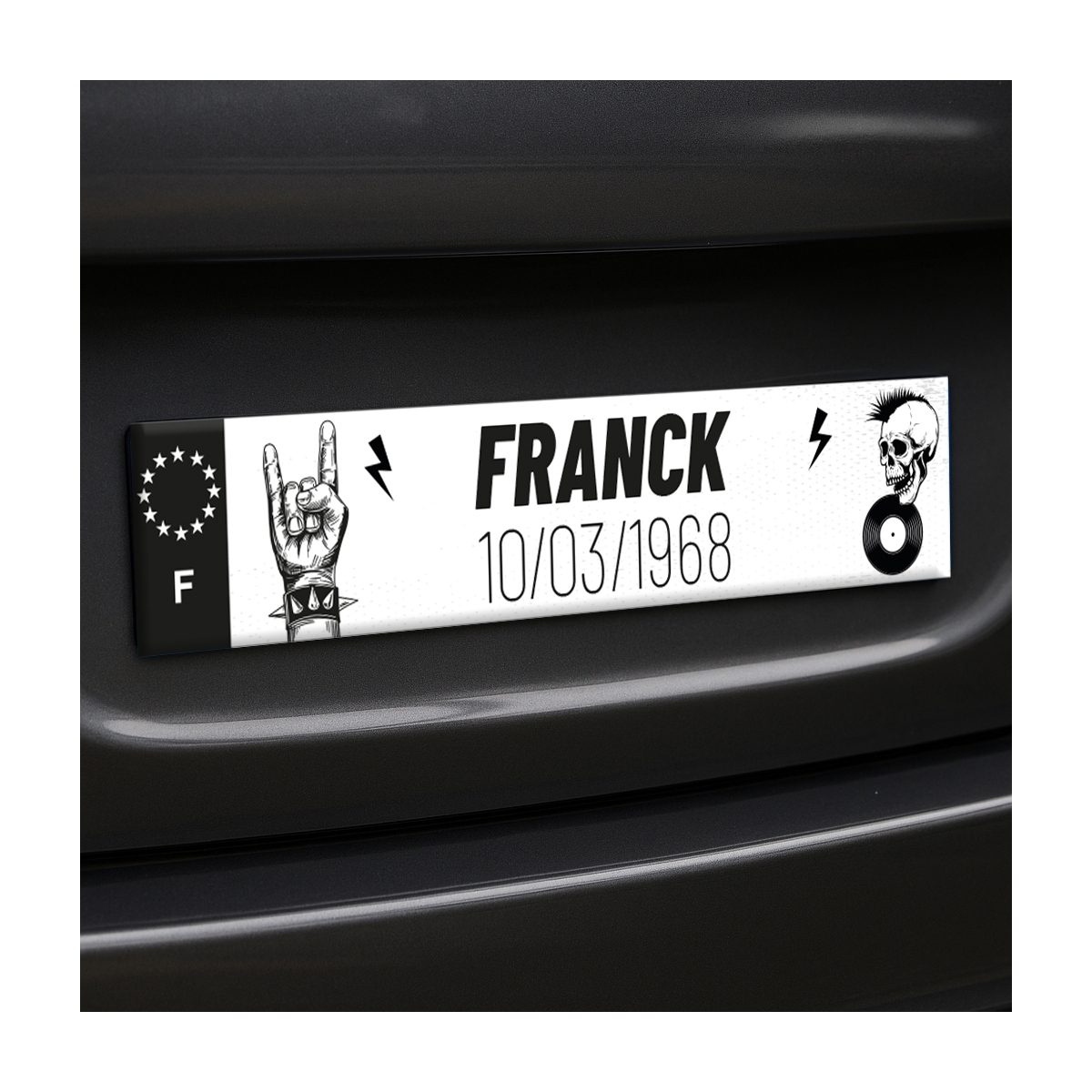 Plaque Immatriculation Plexi Rock