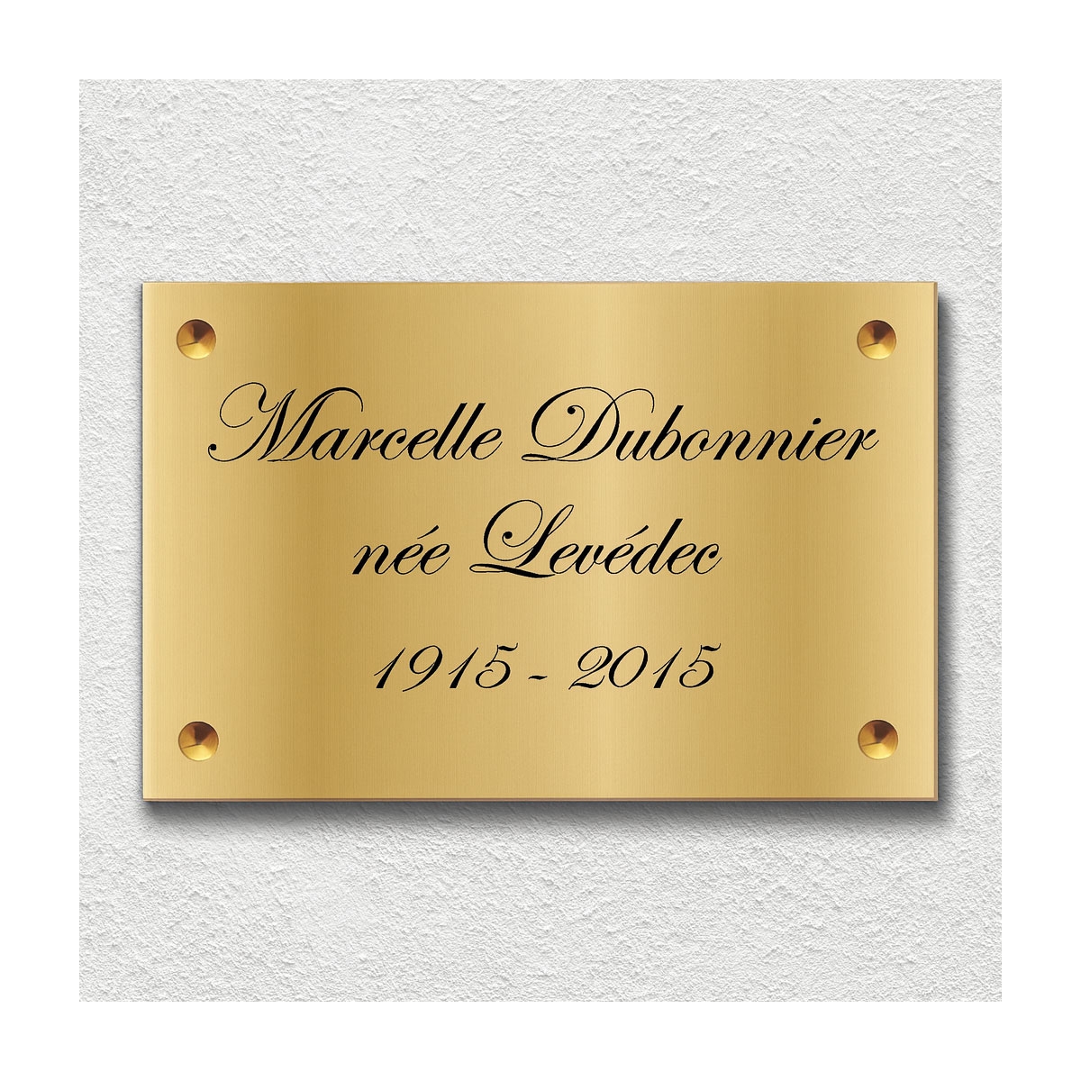 Plaque Funéraire en Laiton