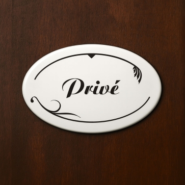 Plaque émaillée de forme ovale pour signalétique Hôtel - Restaurant