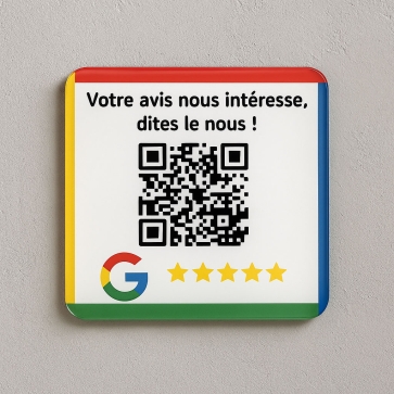 Plaque avis client avec QR Code | Plaque Personnalisée