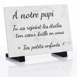 Plaque funéraire effet marbre | Plaque Personnalisée