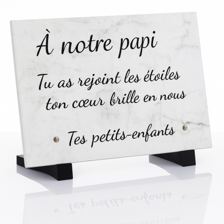 Plaque funéraire effet marbre | Plaque Personnalisée