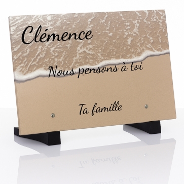 Plaque funéraire motif plage