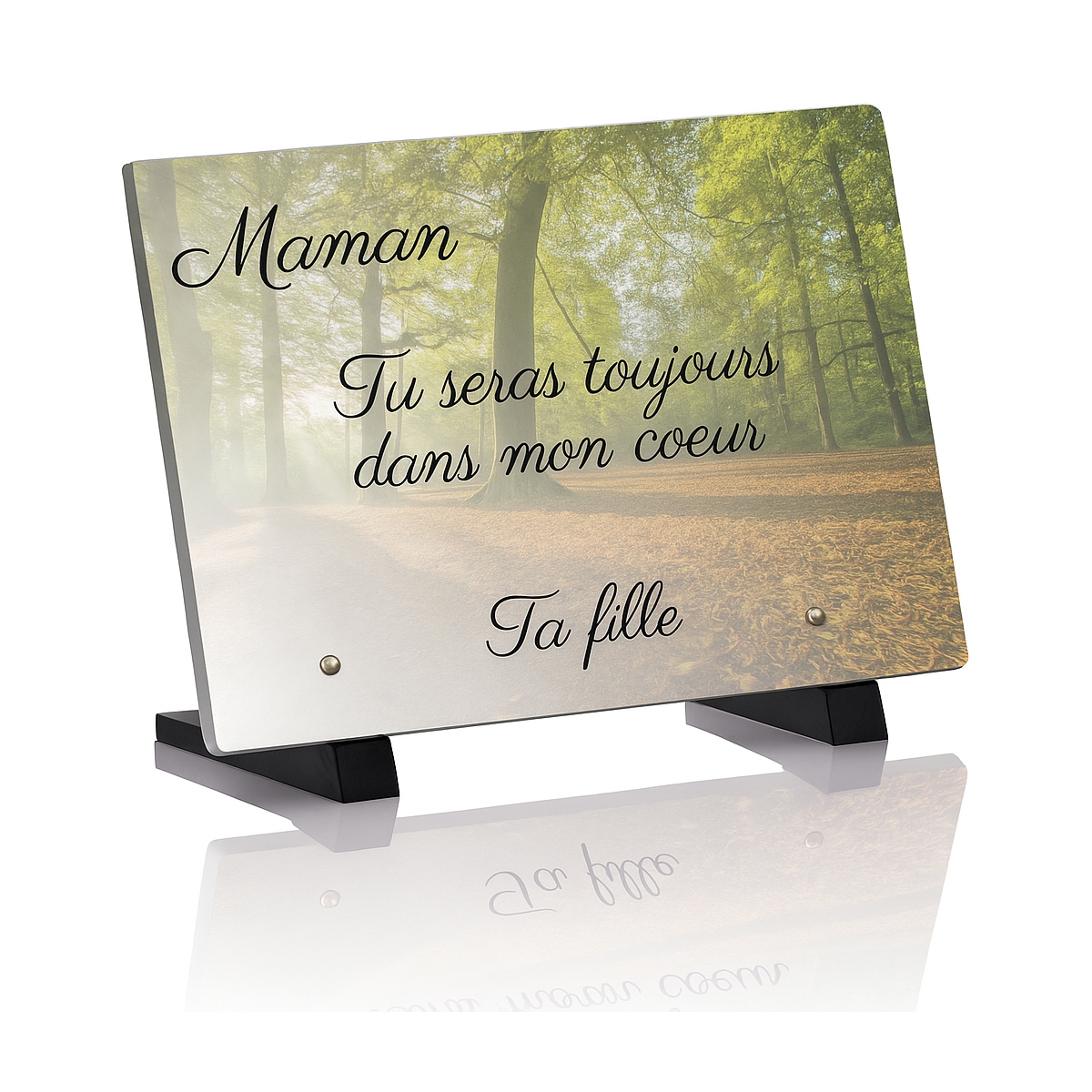 Plaque funéraire motif forêt | Plaque Personnalisée