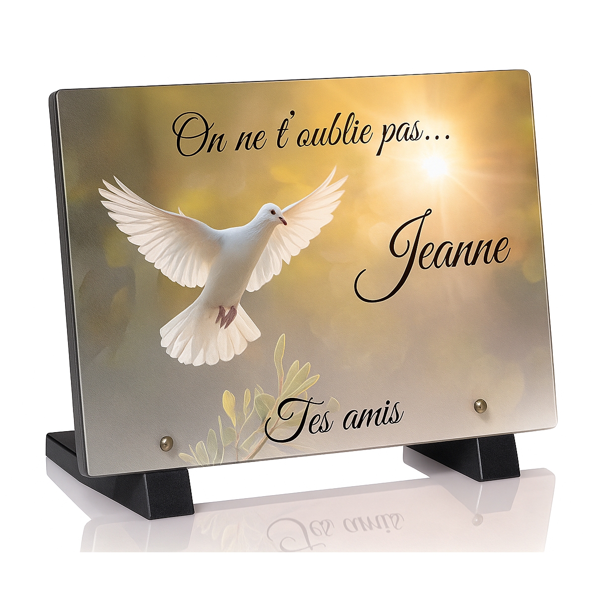Plaque funéraire avec colombe | Plaque Personnalisée
