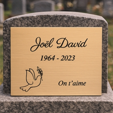 Plaque funéraire acrylique colombe