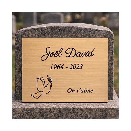 Plaque funéraire acrylique colombes | Plaque Personnalisée