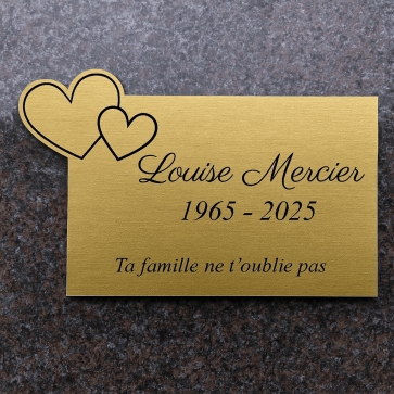 Plaque funéraire acrylique découpe coeur