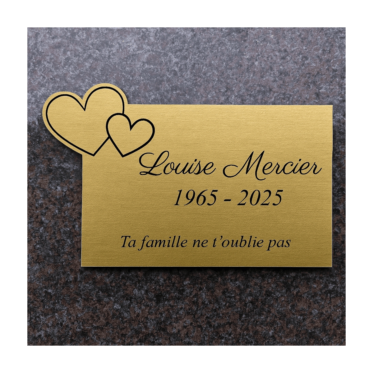 Plaque funéraire acrylique découpe coeur | Plaque Personnalisée