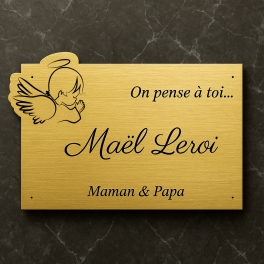 Plaque funéraire découpe ange | Plaque Personnalisée