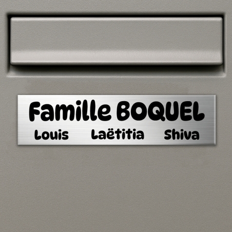 Plaque boîte aux lettres métal