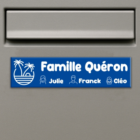 Plaque boîte aux lettres plastique palmier