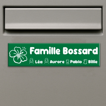 Plaque boîte aux lettres personnalisée fleurs | Plaque Personnalisée