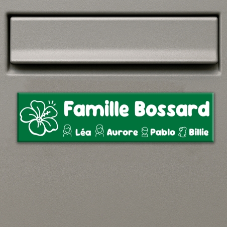 Plaque boîte aux lettres plastique fleurs