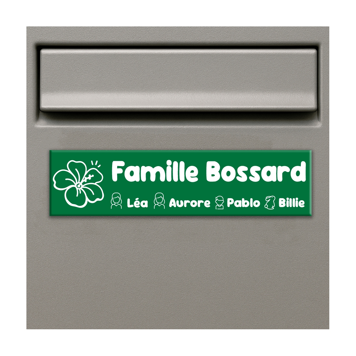 Plaque boîte aux lettres plastique fleurs