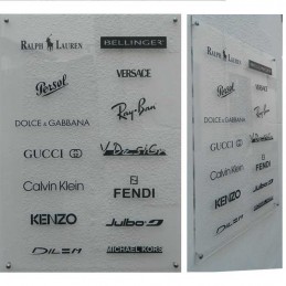 Plaque pro en plexi transparent - avec logo couleur Société Entreprise