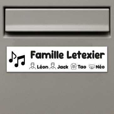 Plaque boîte aux lettres personnalisée musique | Plaque Personnalisée