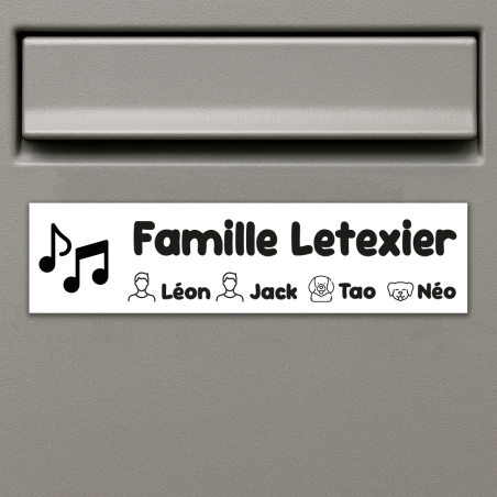 Plaque boîte aux lettres plastique musique