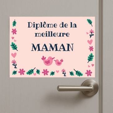 Plaque Diplôme de la meilleure maman | Plaque Personnalisée
