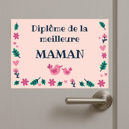 Plaque Diplôme de la meilleure maman | Plaque Personnalisée