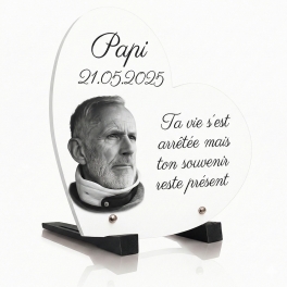 Plaque funéraire coeur avec photo | Plaque Personnalisée