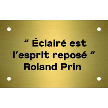 3 Plaques laiton - Peinture texte noire Format 12x7,5cm 4 trous