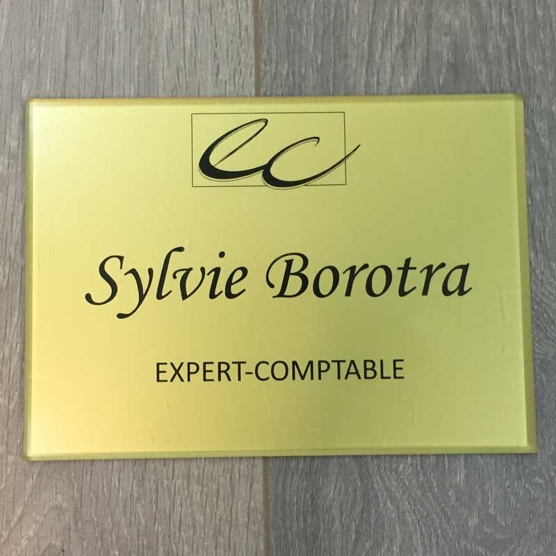 Plaque professionnelle or plexi Plaque professionnelle or plexi