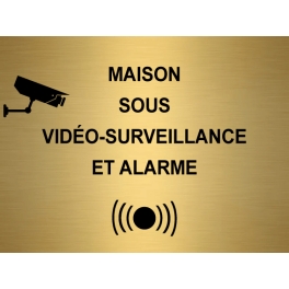 Panneau alarme en métal doré ou argent - support aluminium ou acier