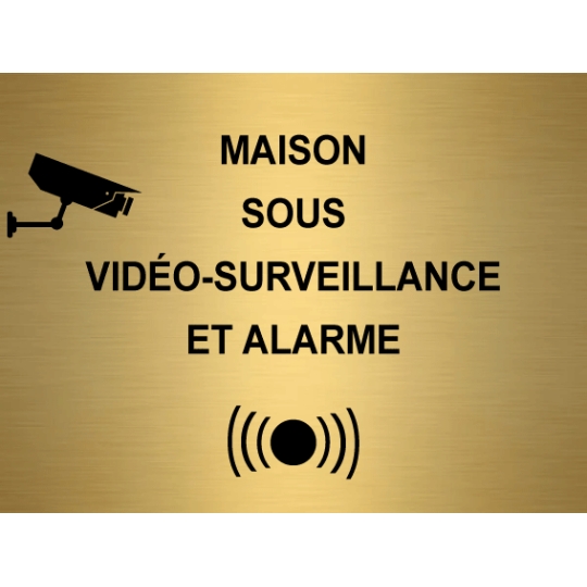 Panneau alarme en métal doré ou argent - support aluminium ou acier
