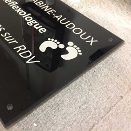 plaque plexi gravée noire