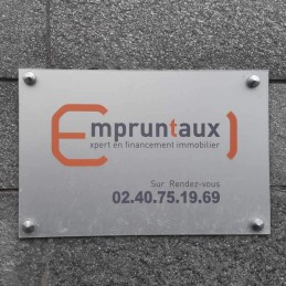 Plaque professionnelle avec support aluminium pour entreprise