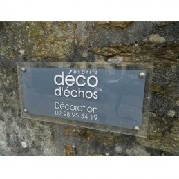 Plaque professionnelle extérieur aluminium design + plexi transparent