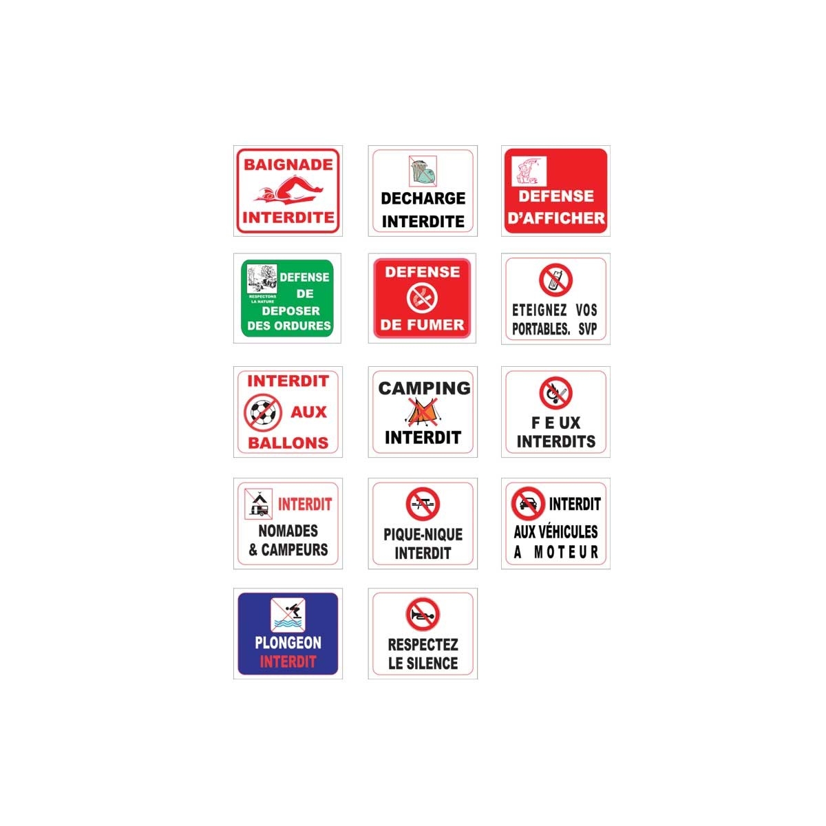 Signalétique interdiction