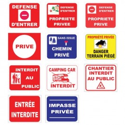 Propriété privée défense d'entrer avec pictogramme danger